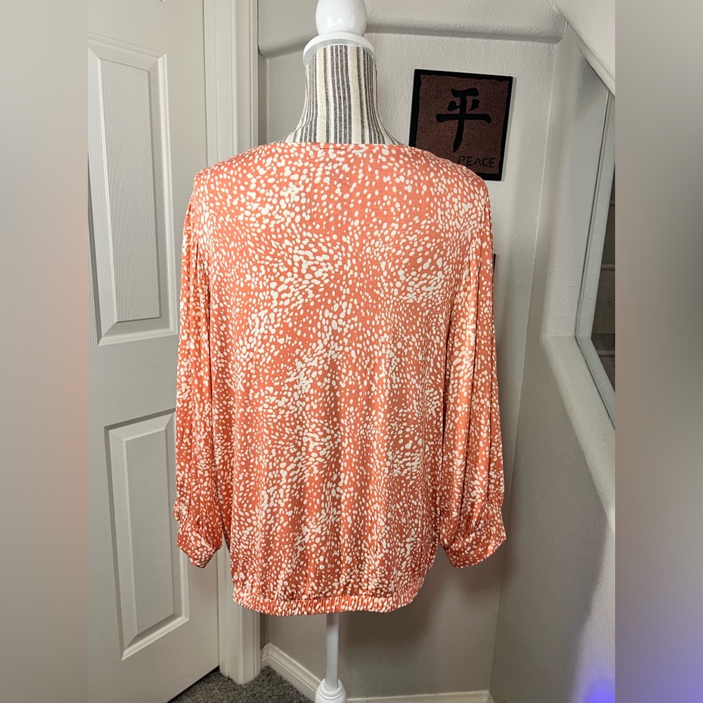 Simply Vera Vera Wang NWOT Peach Banded-Hem Draped Top plus size XXL - Picture 4 of 11
